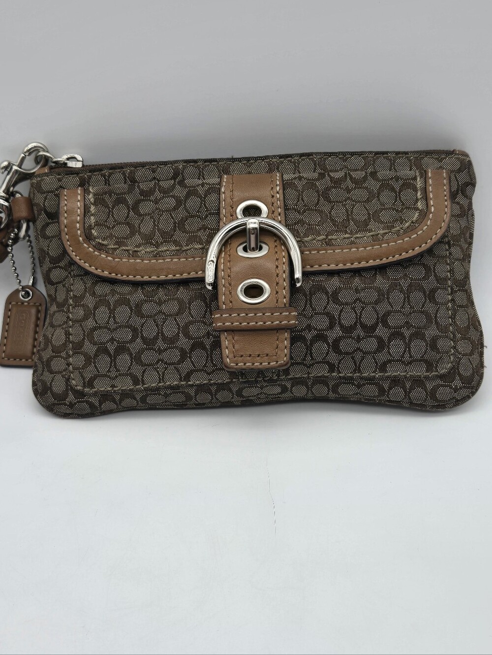 Vintage Coach Signature Buckle Soho Wristlet